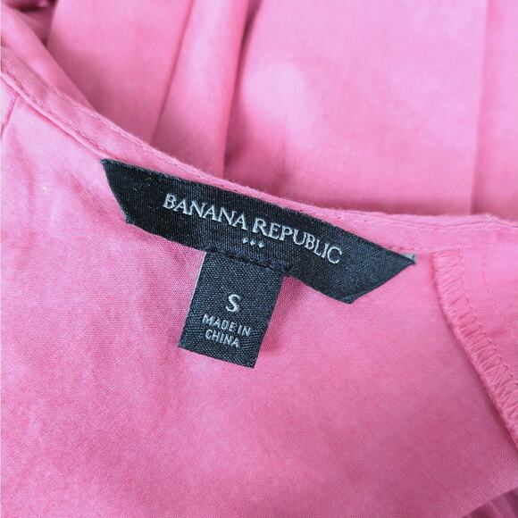 Banana Republic Pink Puff Sleeve Tie Back Mini Dress Size Small - Picture 3 of 4